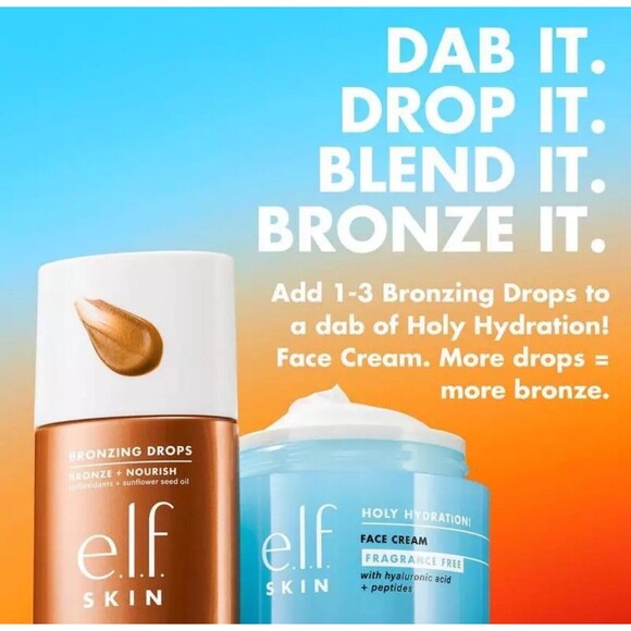 e.l.f. Bronzing Drops Pure Gold New Product NIB 1 Full Sz Can Mix In Moisturizer - Picture 8 of 11